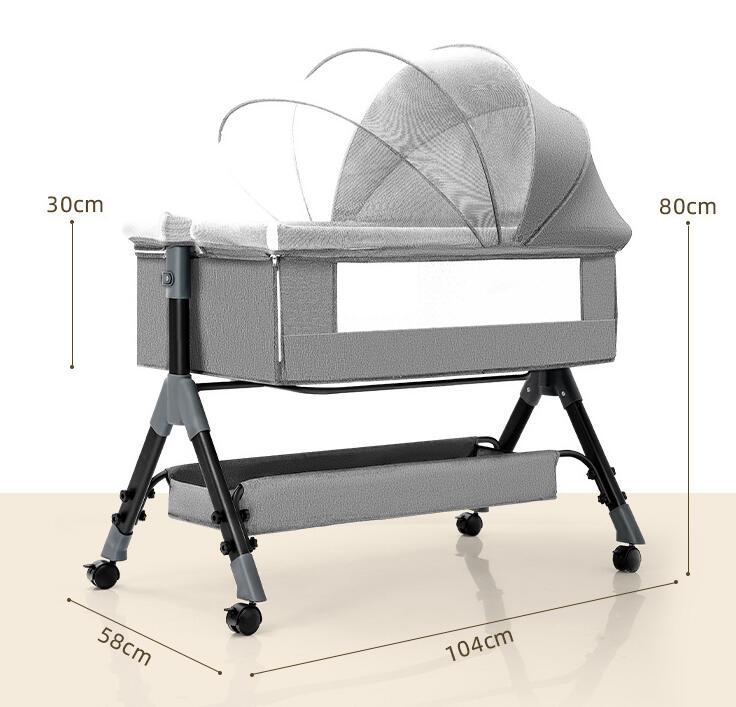 Baby Splicing Portable Multifunctional Mobile Folding Cradle Bed - Cindi Book