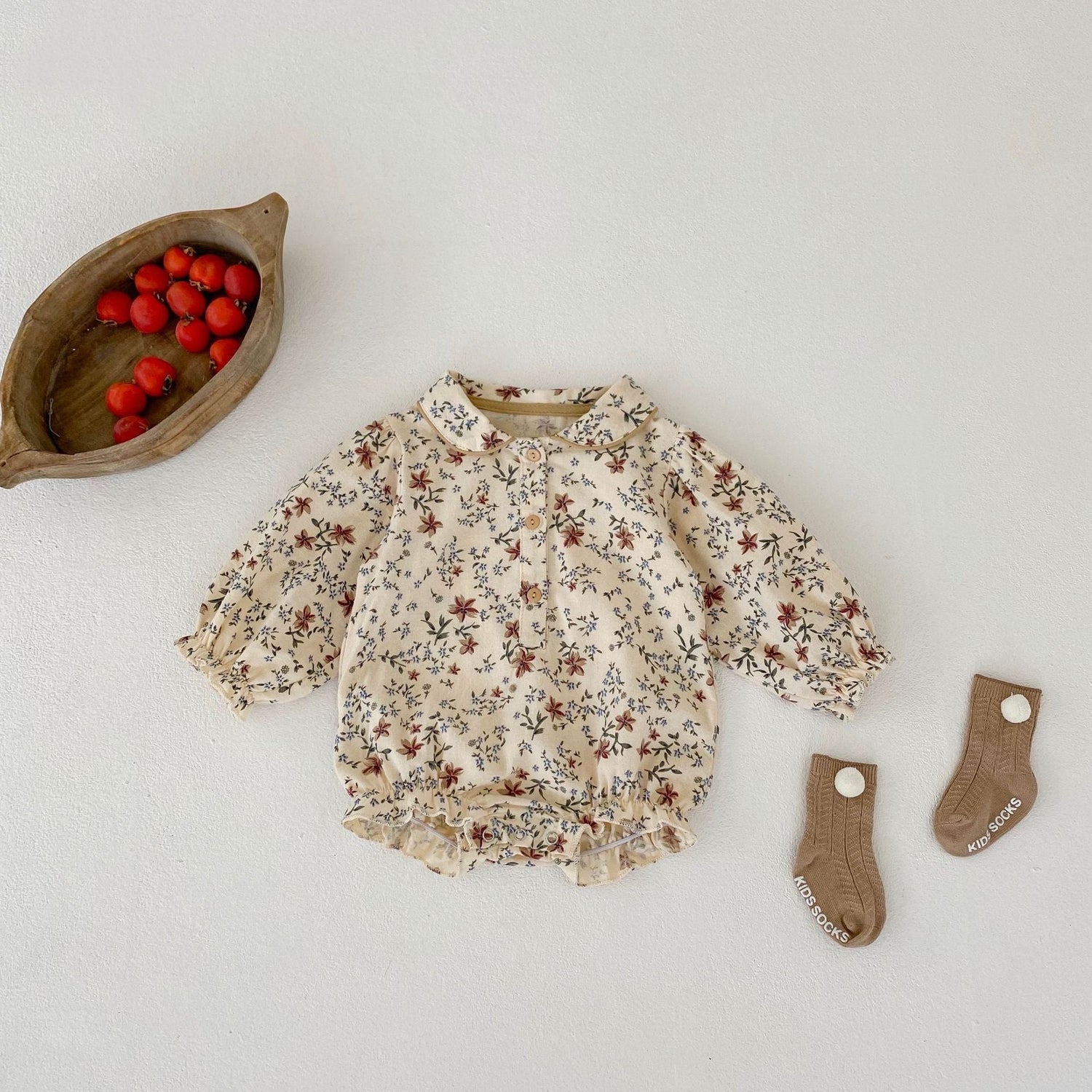 Baby Girl Cotton Print Romper Triangle Jumpsuit - Cindi Book