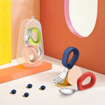 Children's Stainless Steel Round Handle Fork And Spoon Set - Cindi Book