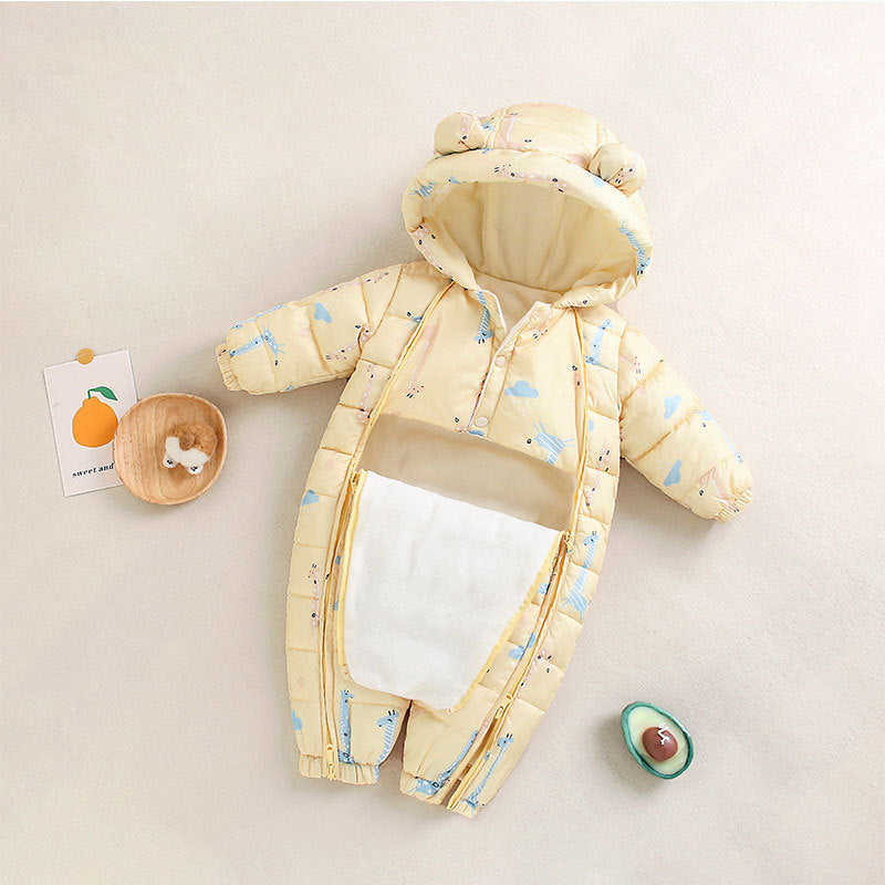 Clothes For Babies Baby Jumpsuits Winter Fleece-lined - Cindi Book