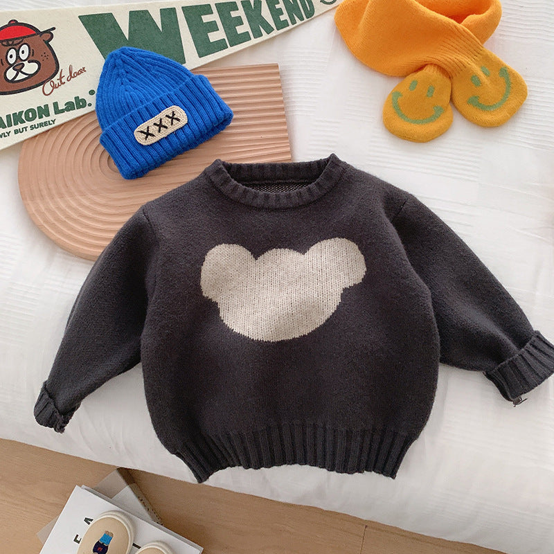 Fashion Sweater Boys Bear Jacquard Knit - Cindi Book