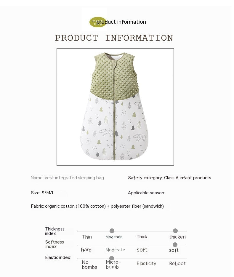Pure Cotton Newborn Baby Supplies Vest-style Baby Sleeping Bag - Cindi Book
