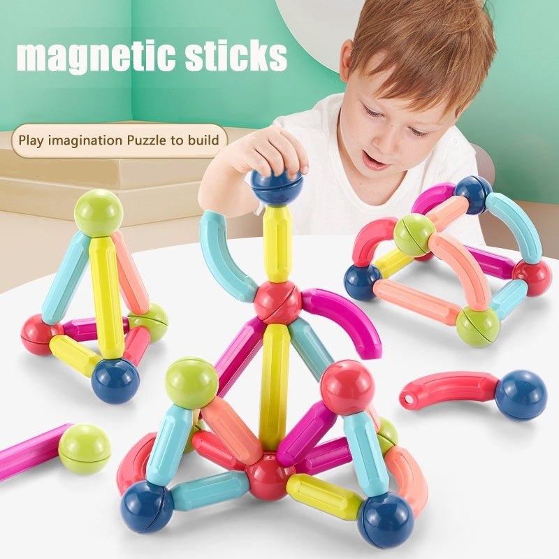 Big Size DIY Magnetic Construction Set Early Learning Constructor Variety Magnetic Rod Building Blocks For Children Toys Gift - Cindi Book
