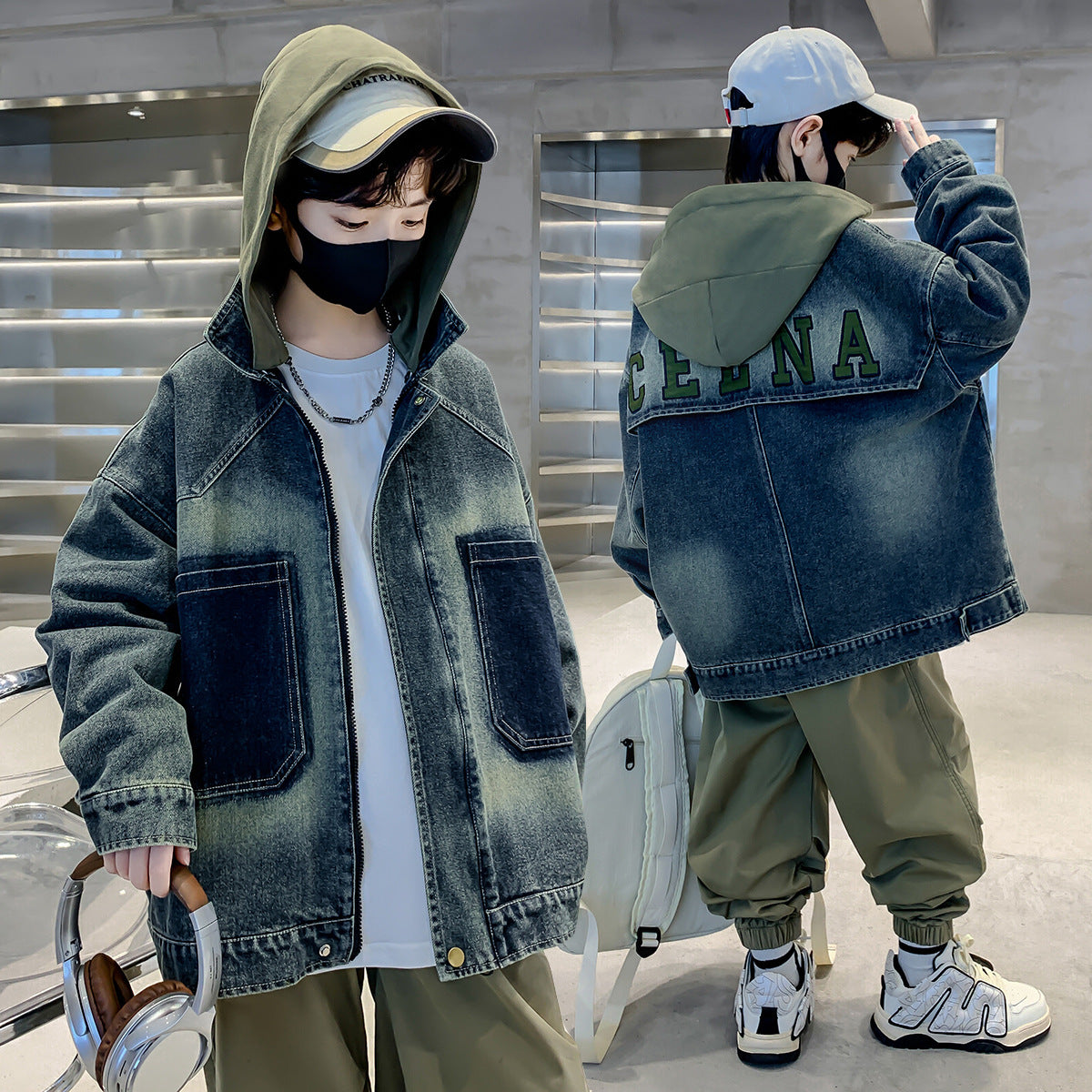 Older Boy Fleece-lined Denim Coat - Cindi Book