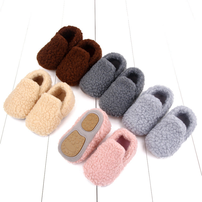 Solid Color Baby Toddler Shoes Plus Velvet Soft Rubber Sole Non-slip - Cindi Book
