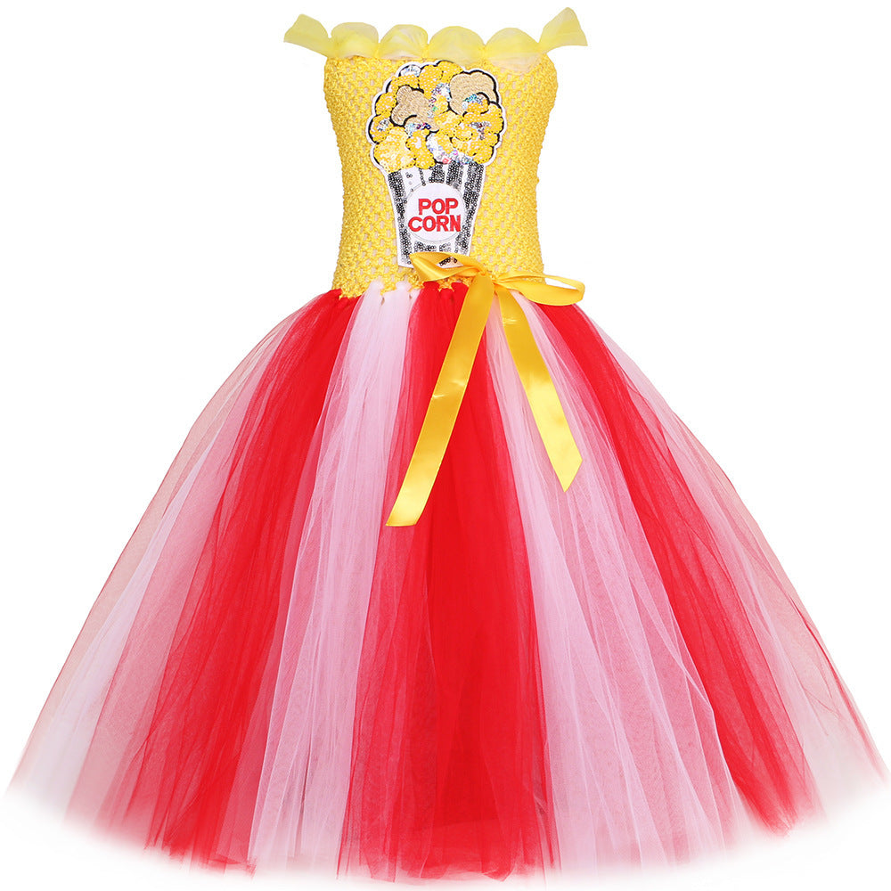 Popcorn Girl's Mesh Princess Pettiskirt Long - Cindi Book