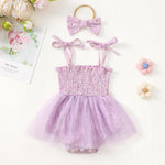 Baby Girl Mesh Camisole Princess Dress With Bowknot Headwear - Cindi Book