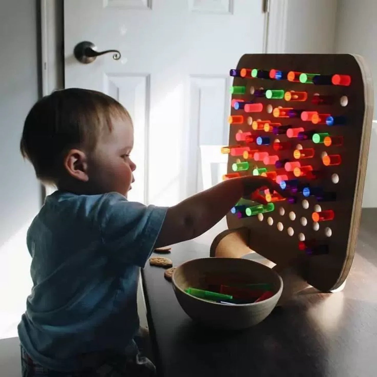Montessori Early Childhood Education Rainbow Wire-wrap Board Pixel Art Educational Toys - Cindi Book