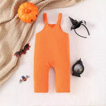 Halloween New Baby Pumpkin Grimace Embroidered Corduroy Suspender Pants - Cindi Book