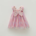 Rainbow Wings Mesh Girl Dress - Cindi Book