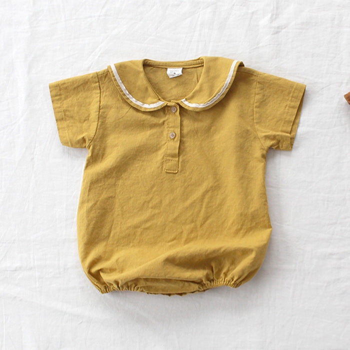 Ultra-thin Cool Lapel Baby College Style Jumpsuit - Cindi Book
