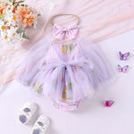 Baby Girl Jumpsuit Infant Long Sleeve Mesh Flower Embroidered Skirt Bottom-covering Rompers - Cindi Book