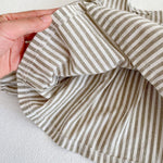 Cotton Baby Ruffle Collar Striped Long Sleeved Skirt Bread Pants Set - Cindi Book