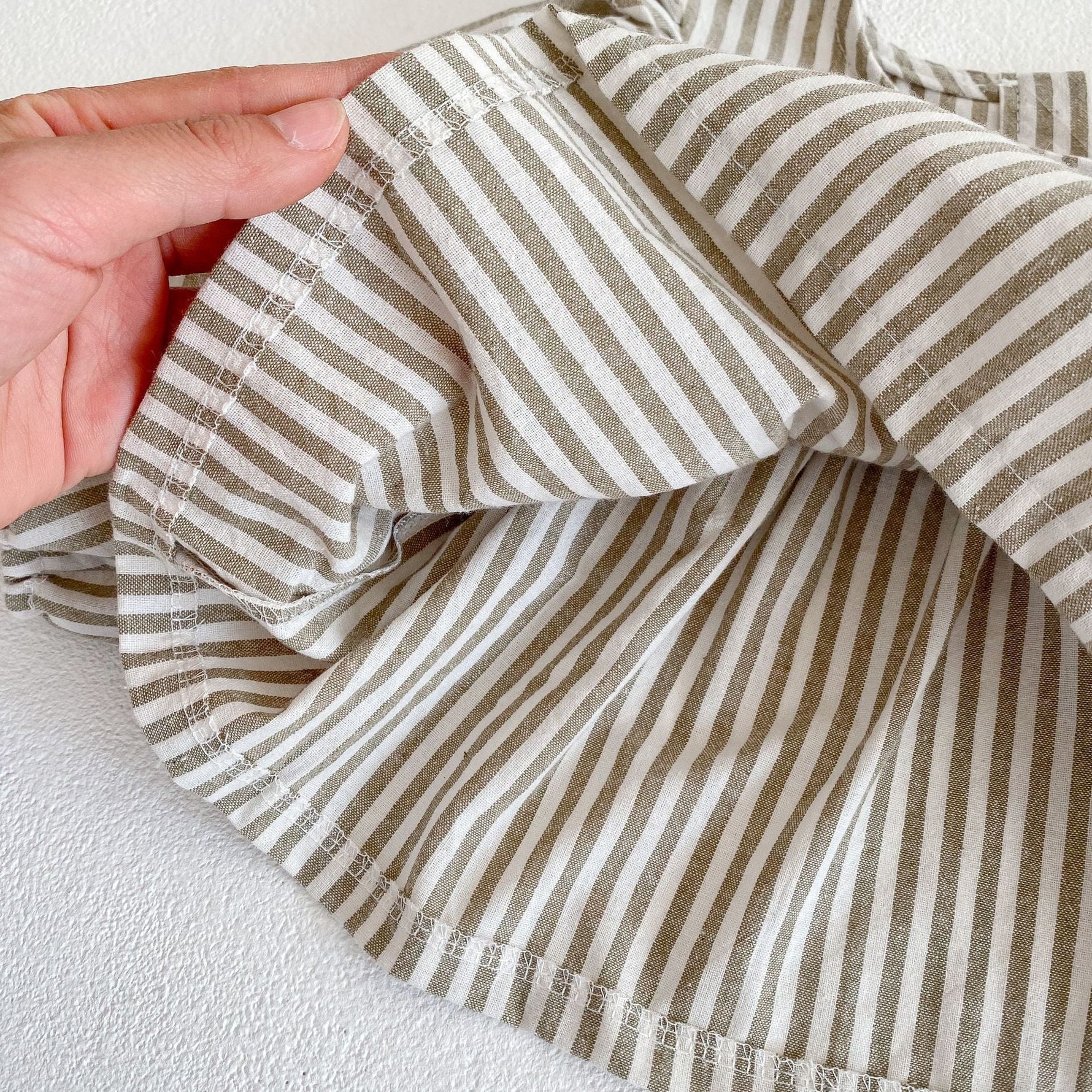 Cotton Baby Ruffle Collar Striped Long Sleeved Skirt Bread Pants Set - Cindi Book