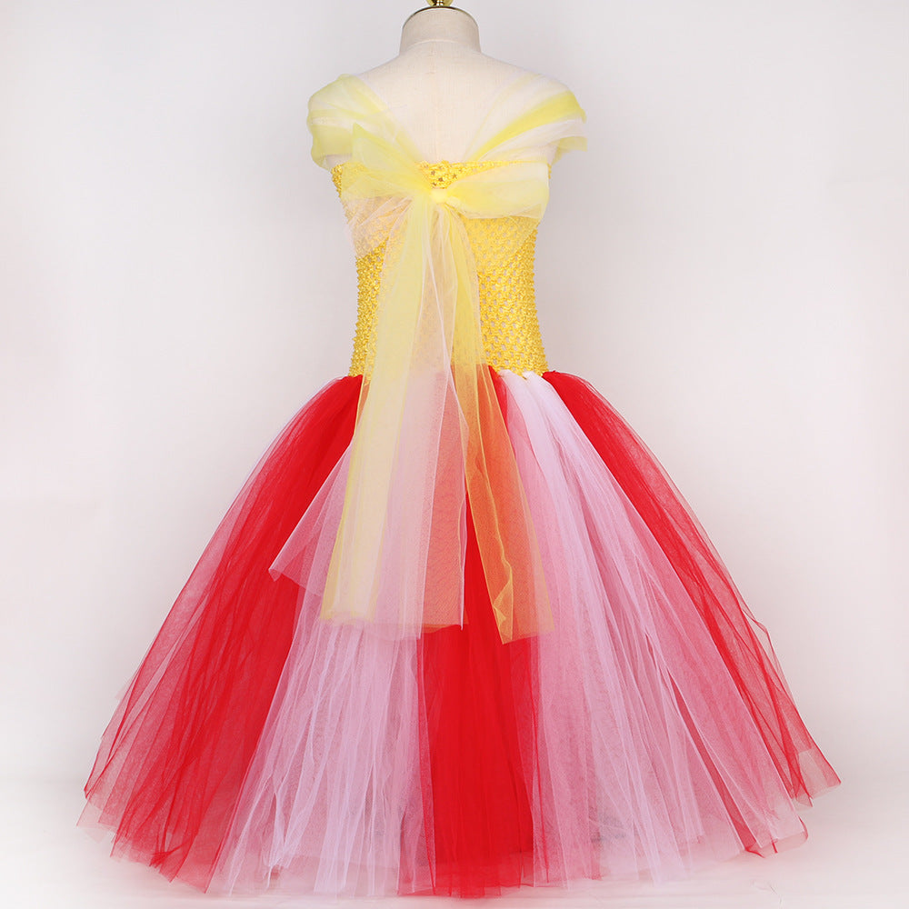Popcorn Girl's Mesh Princess Pettiskirt Long - Cindi Book