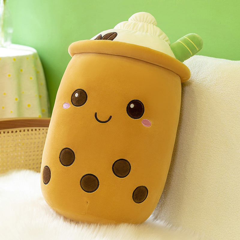 Fruit Milky Tea Cup Pillow Plush Toy Leather Phone Case - Cindi Book