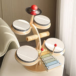 Children's Montessori Early Education Wooden Multifunctional Drum Stand - Cindi Book
