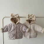 Girls' Cashmere Thickened Hooded Cotton Coat Jacket - Cindi Book