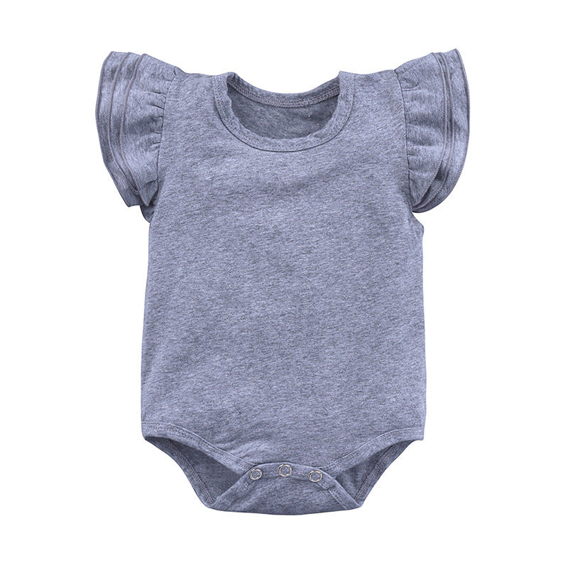 Children's Clothing Candy Color Ruffled Girls Onesie Baby Romper