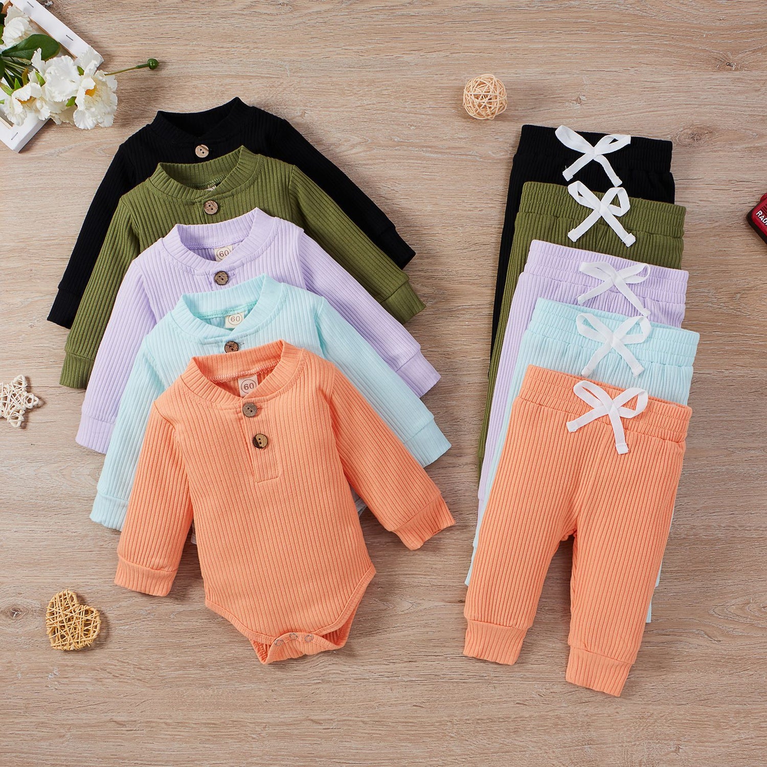 Boys And Girls Stand-up Collar Jumpsuit Long-sleeved Romper Trousers Two-piece Set - Cindi Book