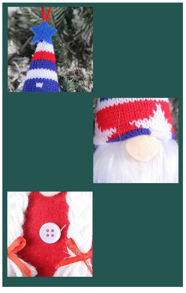 Star Striped Knitted Hat Decoration Small Pendant - Cindi Book