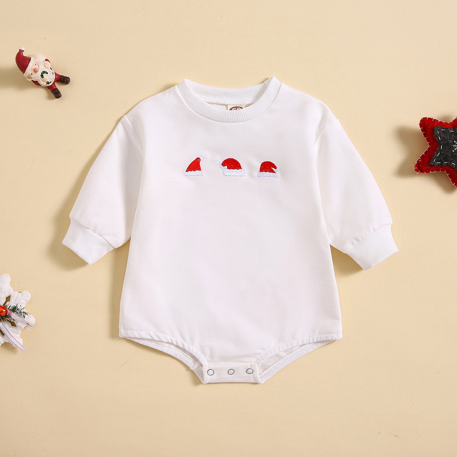 New Baby Printed Christmas Hat Cartoon Jumpsuit - Cindi Book