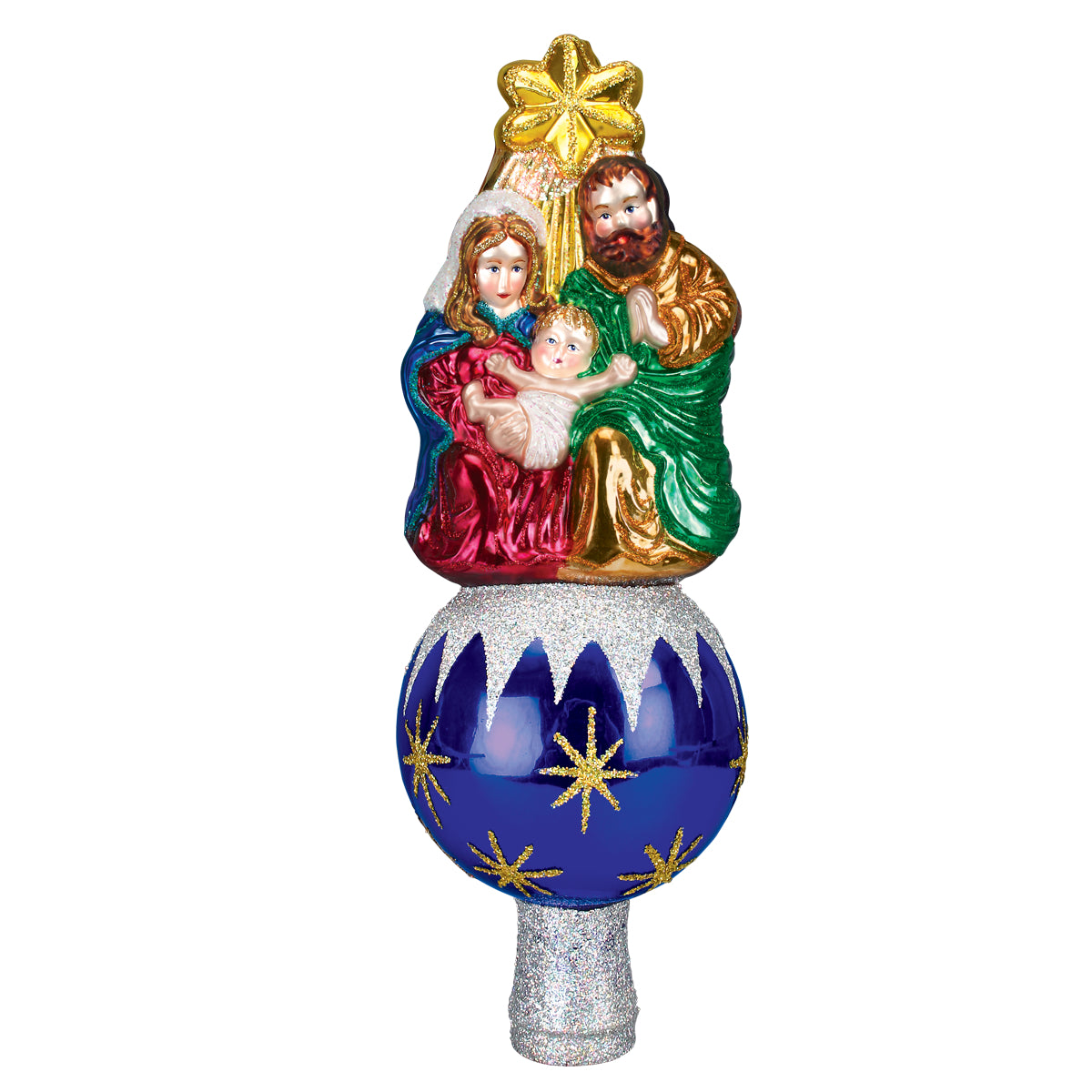 Old World Christmas Nativity Tree Top - hand-blown glass Christmas tree ornament (view 2)