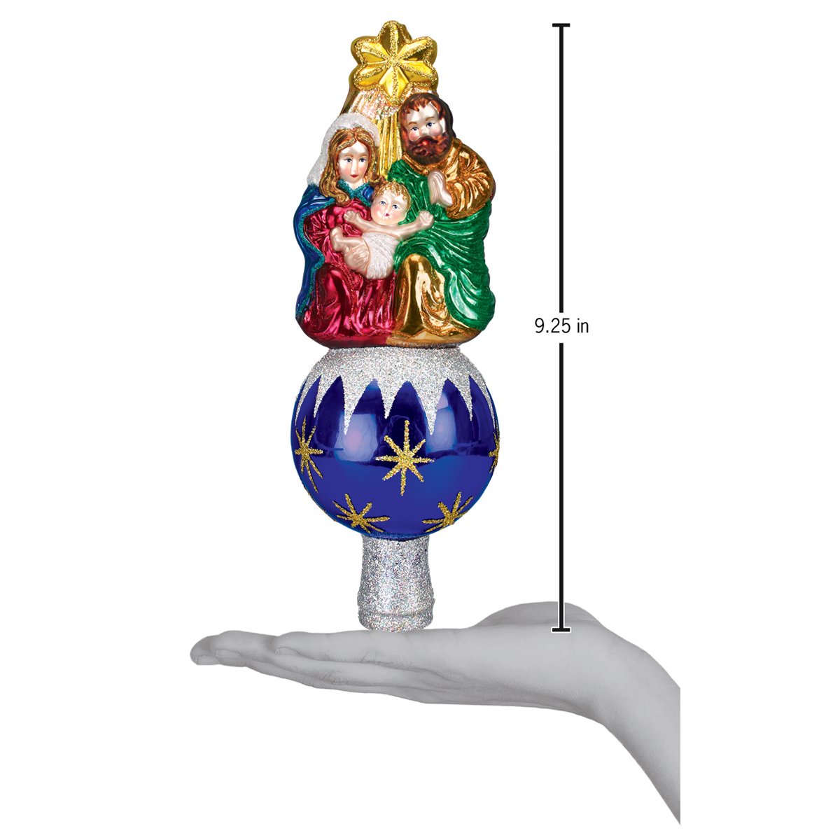 Old World Christmas Nativity Tree Top - hand-blown glass Christmas tree ornament (view 3)