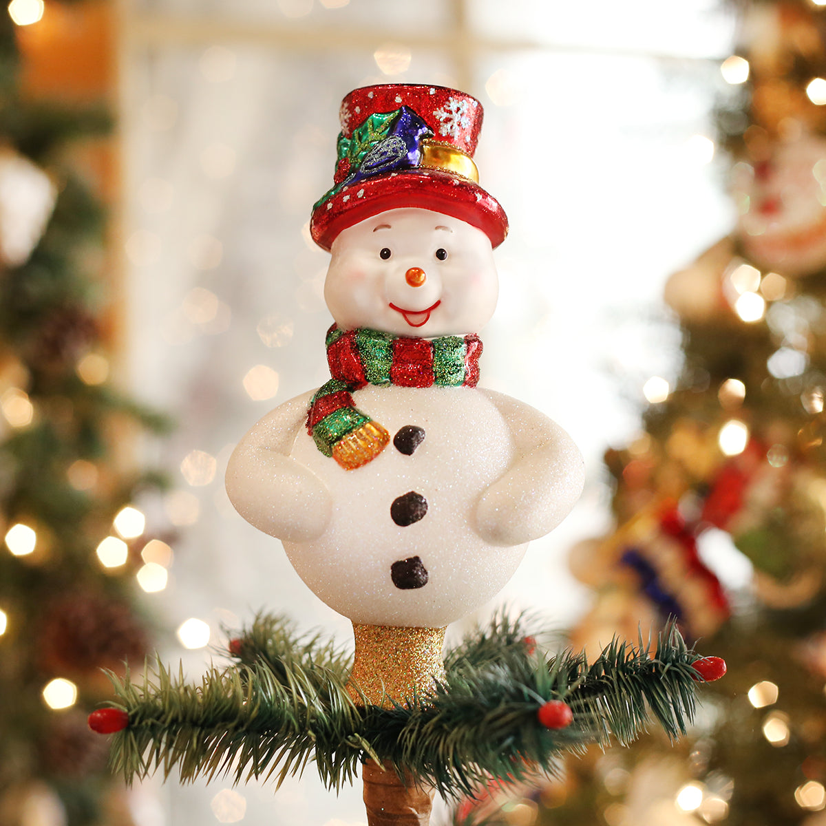 Old World Christmas Frosty Tree Top - hand-blown glass Christmas tree ornament
