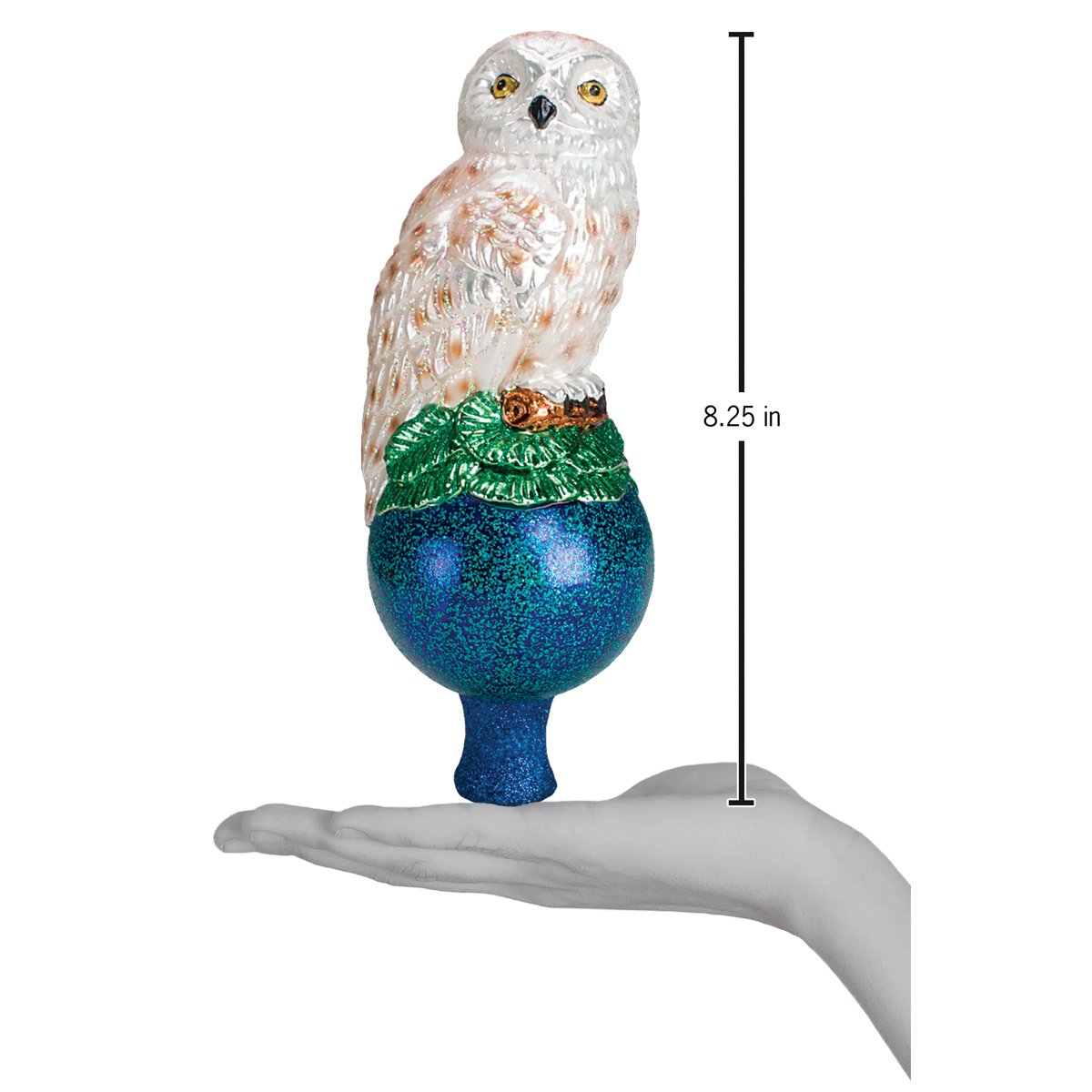 Old World Christmas Owl Tree Top - hand-blown glass Christmas tree ornament (view 3)