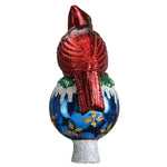 Old World Christmas Cardinal Tree Top Ornament - hand-blown glass Christmas tree ornament (view 4)