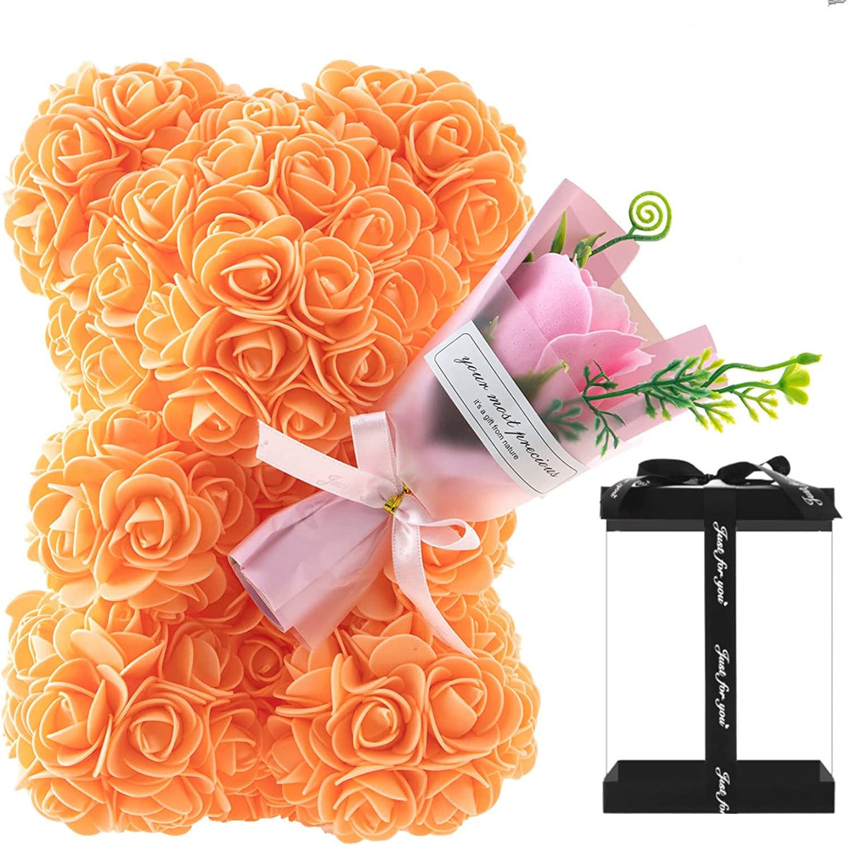 Rose Bear Preserved Fresh Flower Valentine's Day Birthday Gift - Cindi Book