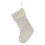 Old World Christmas White Plush Cable Knit Stocking - hand-blown glass Christmas tree ornament (view 3)