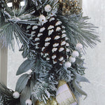 Old World Christmas 24" Silver & Gold Frosted Fir Wreath - Christmas wreath holiday decor (view 4)