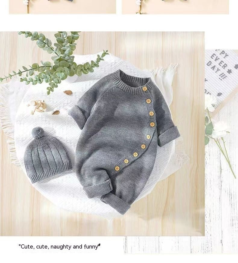 Babies' Knit Jumpsuit Male And Female Baby Sweater - Cindi Book