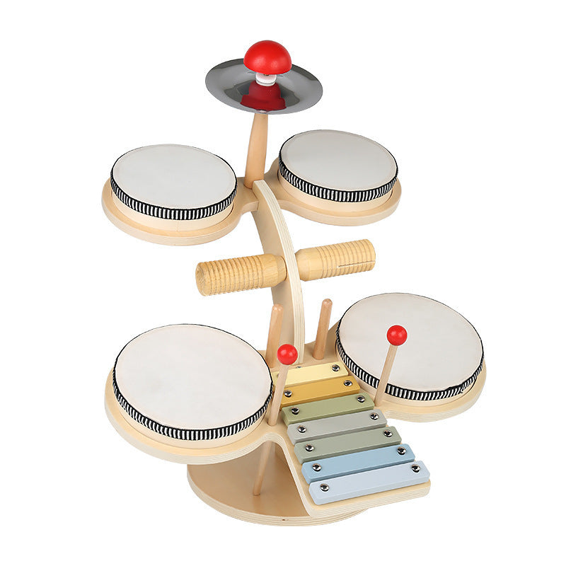 Children's Montessori Early Education Wooden Multifunctional Drum Stand - Cindi Book