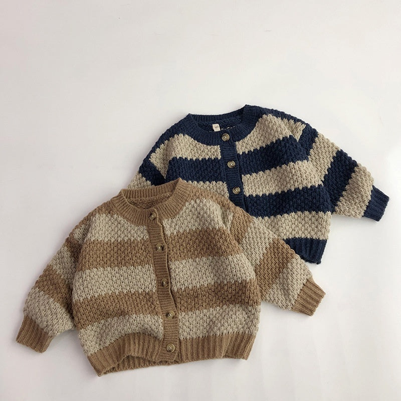 Autumn and Winter Kids' Sweater Mohair Western Style Baby Boy and Baby Girl Knitted Cardigan
