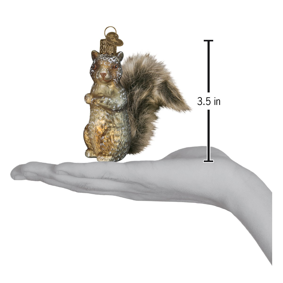 Old World Christmas Vintage Squirrel Ornament - hand-blown glass Christmas tree ornament (view 6)