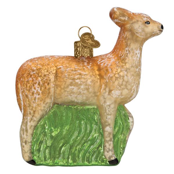 Old World Christmas Vintage Doe Ornament - hand-blown glass Christmas tree ornament (view 2)