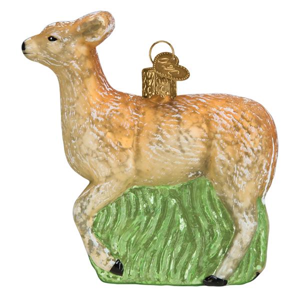 Old World Christmas Vintage Doe Ornament - hand-blown glass Christmas tree ornament (view 3)