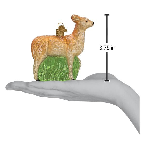 Old World Christmas Vintage Doe Ornament - hand-blown glass Christmas tree ornament (view 5)
