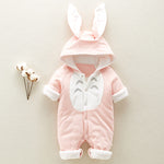 The new cotton padded cotton baby romper thickened chinchilla hooded cotton baby Onesies newborn go climbing clothes - Cindi Book