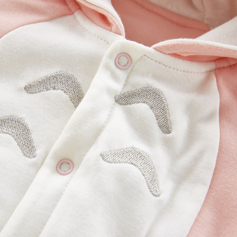 The new cotton padded cotton baby romper thickened chinchilla hooded cotton baby Onesies newborn go climbing clothes - Cindi Book