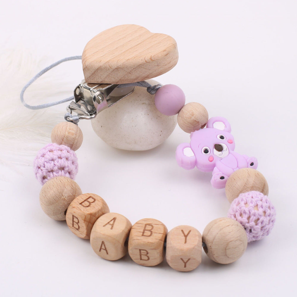Baby products soothing beech wood mouth chain clip - Cindi Book
