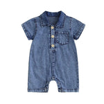 Boy's Western Style Solid Color Short Sleeve Rompers - Cindi Book