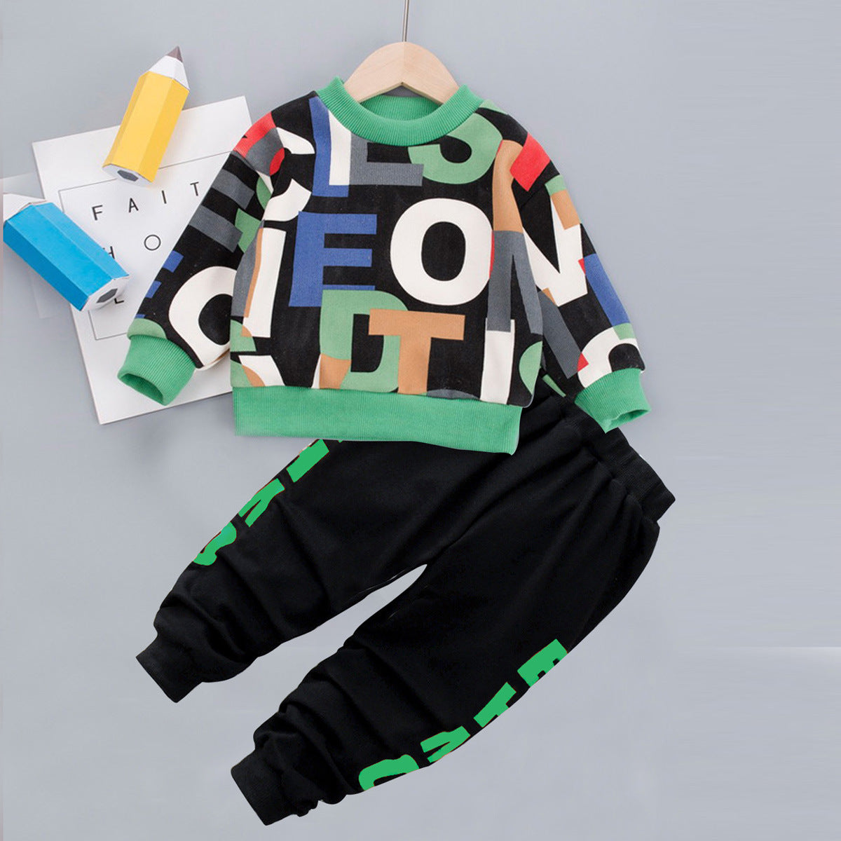 Spring children's clothing boy and girl suit two-piece cartoon sweater - Cindi Book
