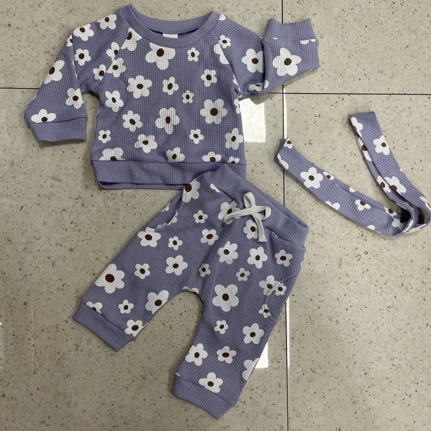 Personality New Waffle Print Sweater Suit - Cindi Book