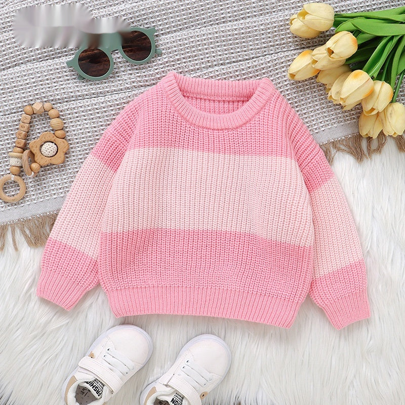 Infant Knitted Striped Round Neck Top - Cindi Book