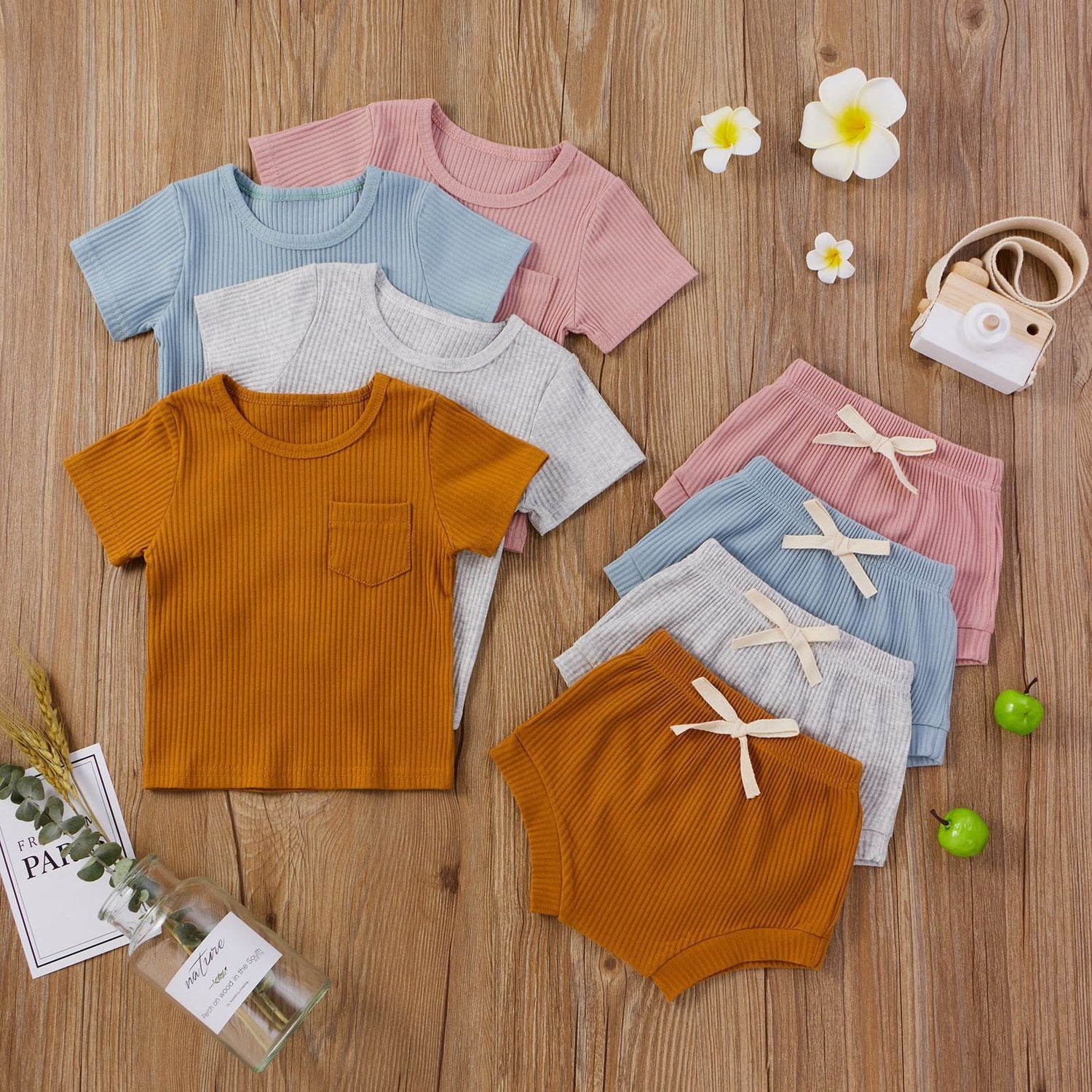 Children's Clothing Baby Bodysuit Casual Adjustable Short-sleeved Top And Shorts Suit - Cindi Book