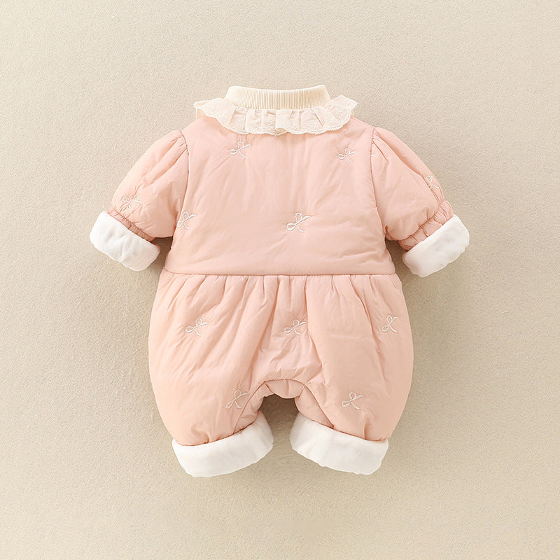 Girls' Baby Cute Jumpsuit Thickened Outer Wear Days Warm In Late Autumn - Cindi Book